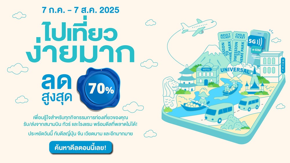 เที่ยวง่ายไม่กี่คลิก เพียงจองกิจกรรมท่องเที่ยวผ่าน &#8220;แพลตฟอร์ม KKday&#8221; พร้อมรับส่วนลดสูงสุด 70%!