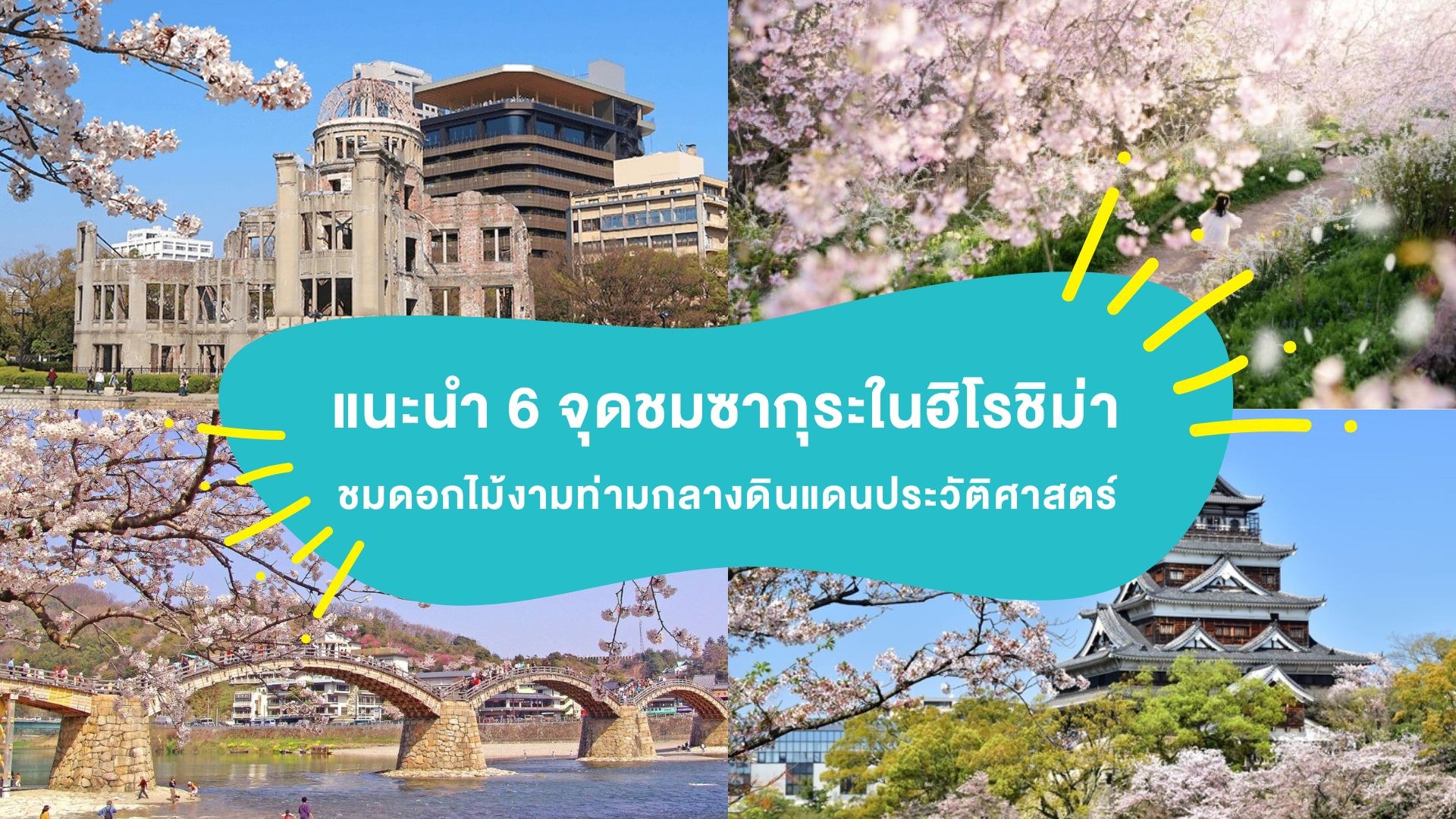 แนะนำ 6 จุดชมซากุระในฮิโรชิม่า 2025 ชมดอกไม้งามท่ามกลางดินแดนประวัติศาสตร์ ( Hiroshima Sakura 2025 )