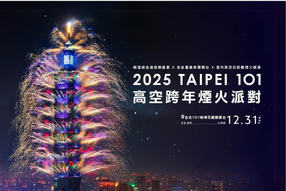 ฉลองปีใหม่ 2025 ณ งานปาร์ตี้ดอกไม้ไฟวันสิ้นปี อาคาร ไทเป 101 | ไต้หวัน