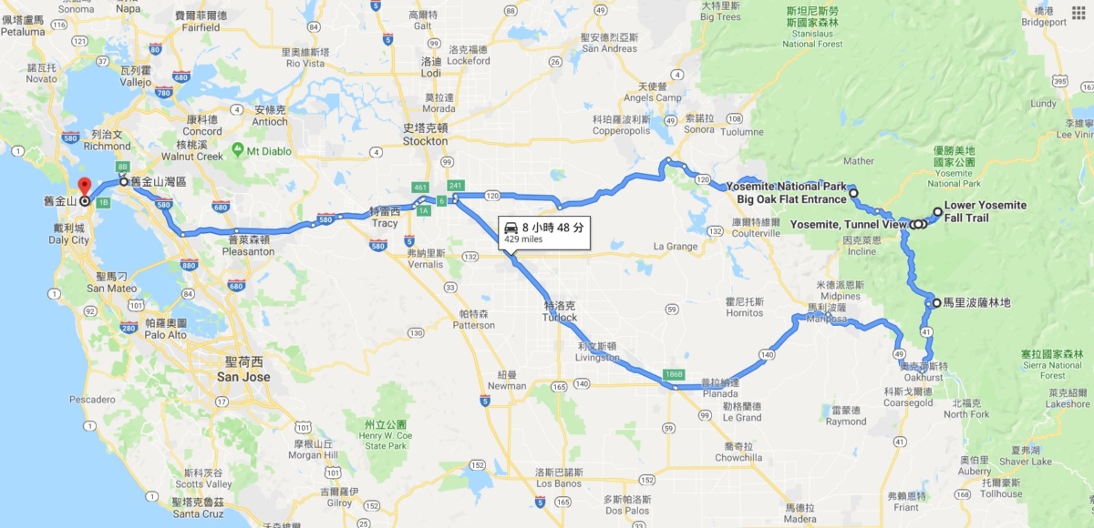 Yosemite driver map